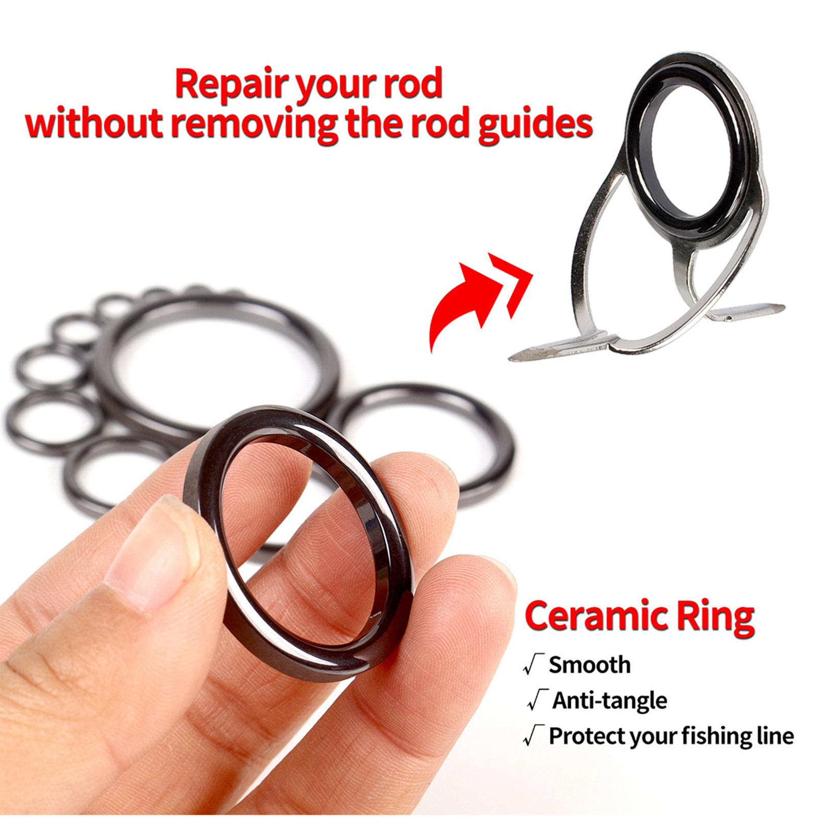 Fishing Rod Guide Repair Kit C - Fishing Rod Guide Replacement avaliação e preço