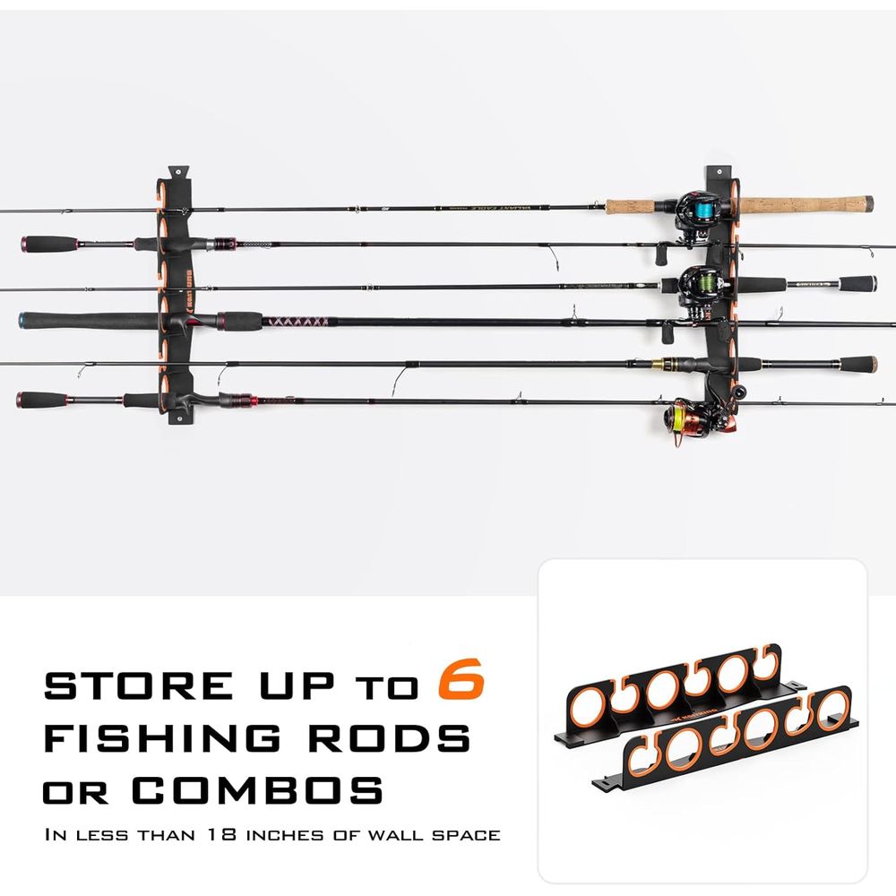 Rod Holder Organizer: Wall/Cei - Fishing Rod Combo avaliação e preço