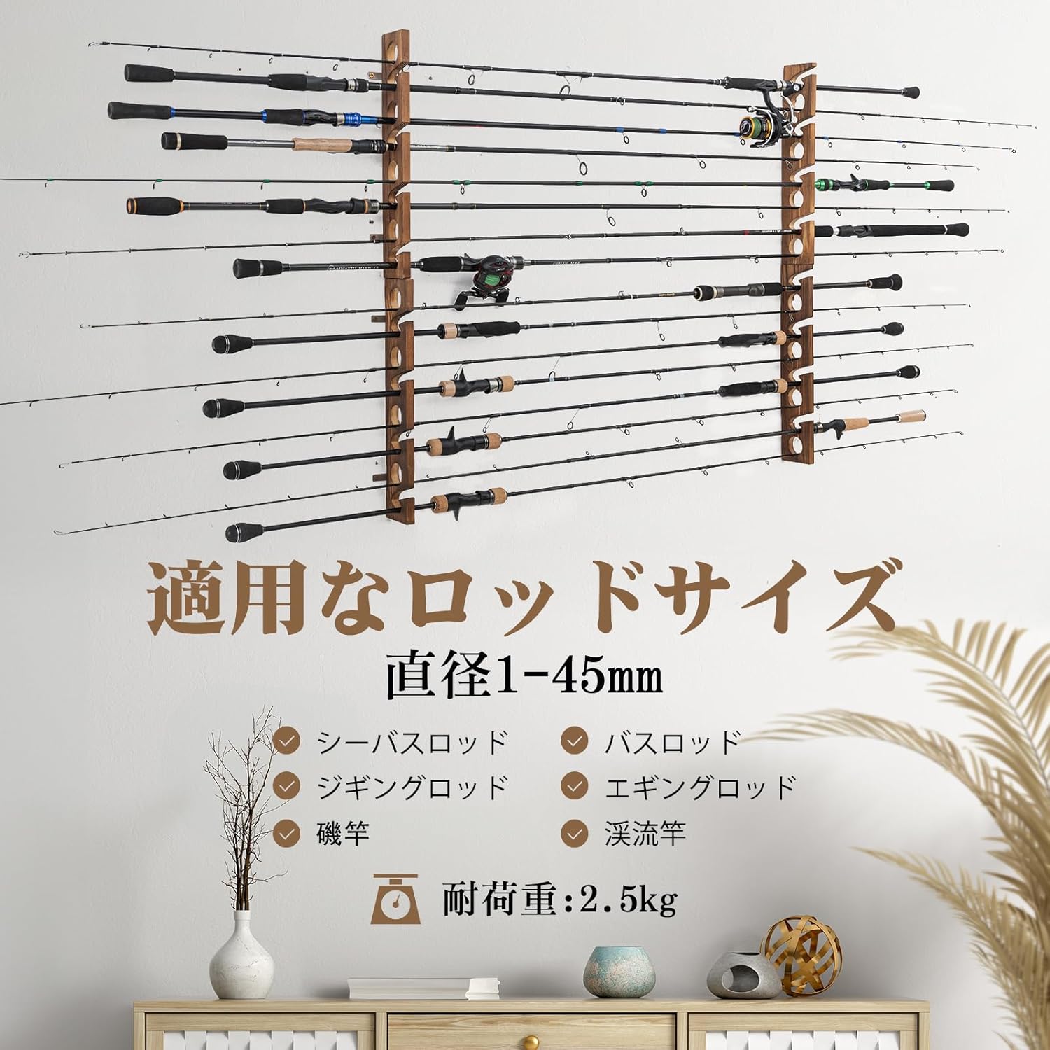Goture Wood Fishing Rod Holder - Fishing Rod Rack avaliação e preço