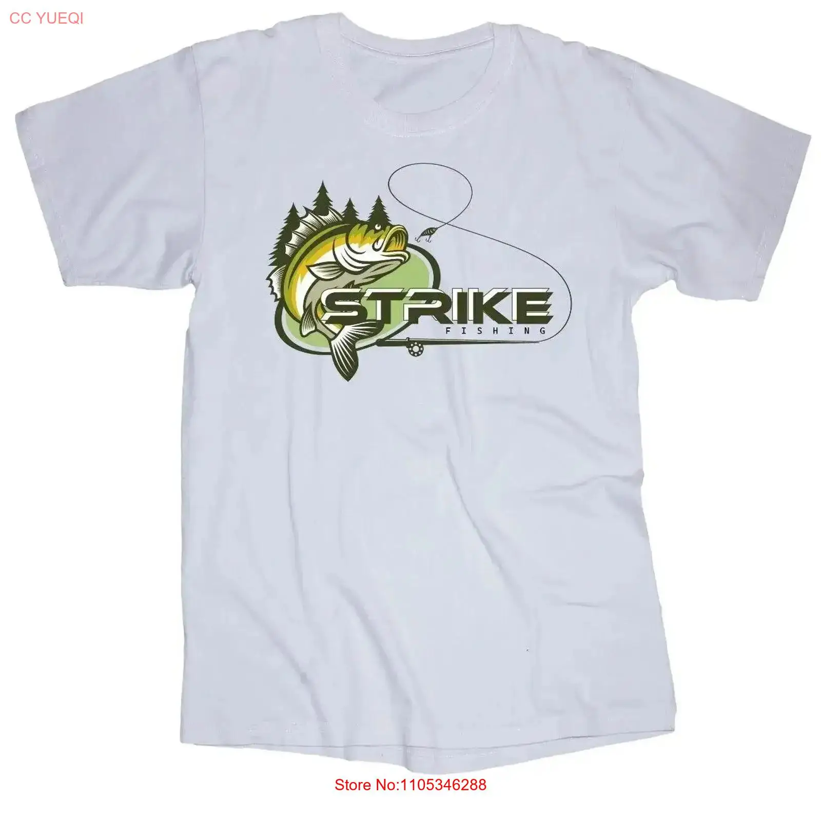 STRIKE FISHING white T shirt B - Fishing Rod Boat avaliação e preço