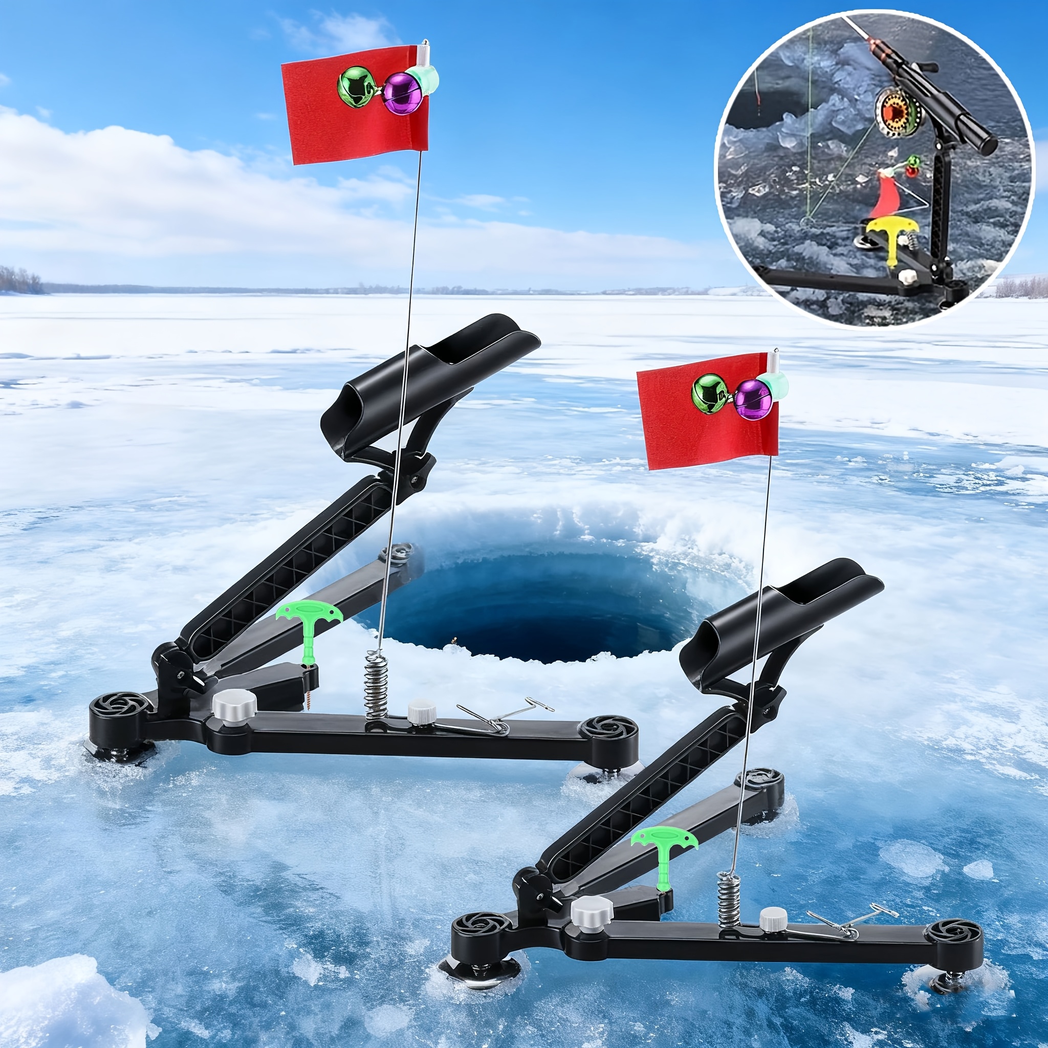 Foldable Ice Fishing Rod Holde - Fishing Rod Ice avaliação e preço