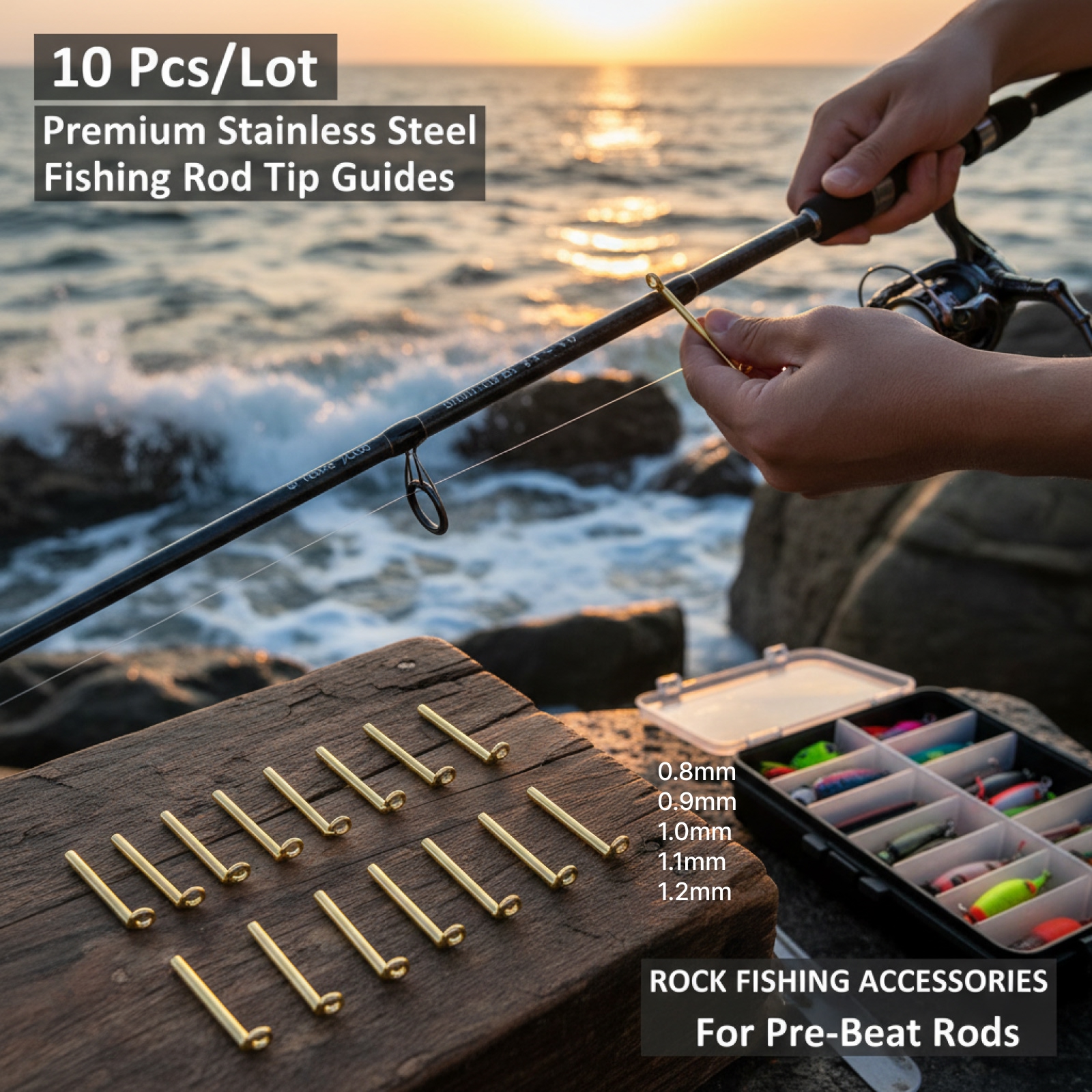 10pcs Fishing Rod Guides Tip T - Fishing Rod Guide Replacement avaliação e preço