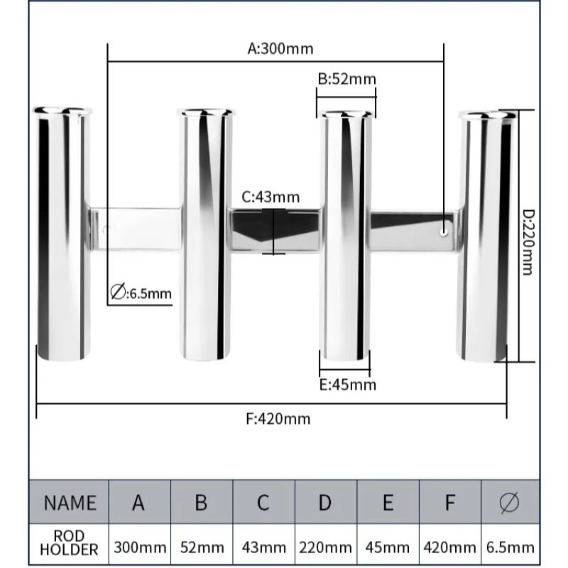 Stainless Steel 4 Tubes Rod ho - Fishing Rod Holder avaliação e preço