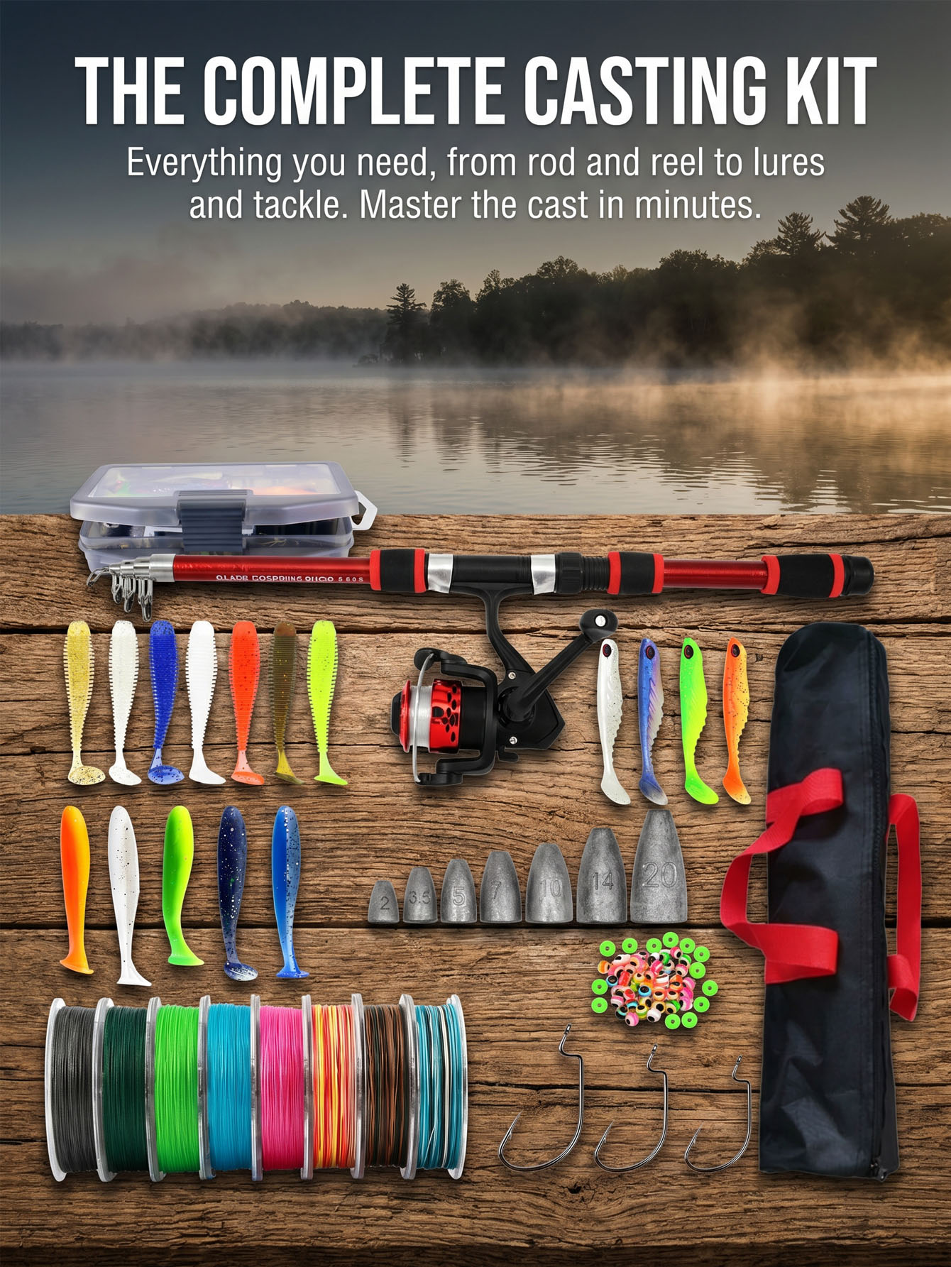 Fishing Rod Reel Combos Collap - Fishing Rod Combo avaliação e preço