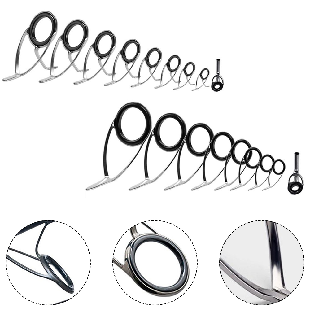 9 Pcs Fishing Rod  Guide Ceram - Fishing Rod Tip Replacement avaliação e preço