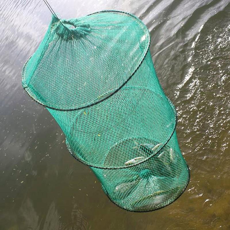 Folding Round Nylon Mesh Metal - Fishing Rod Casting avaliação e preço