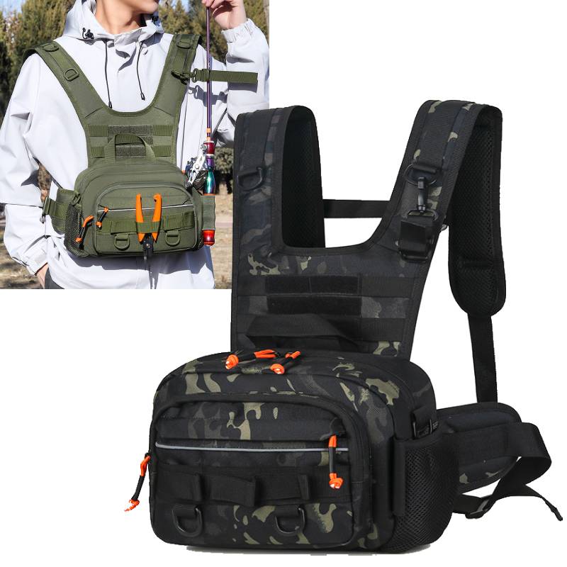 Men Chest Bag Tactical Fishing - Fishing Rod Holder avaliação e preço