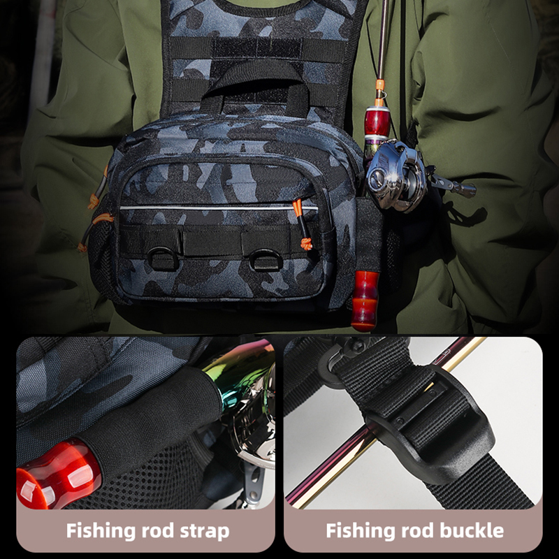 Men Chest Bag Tactical Fishing - Fishing Rod Holder avaliação e preço